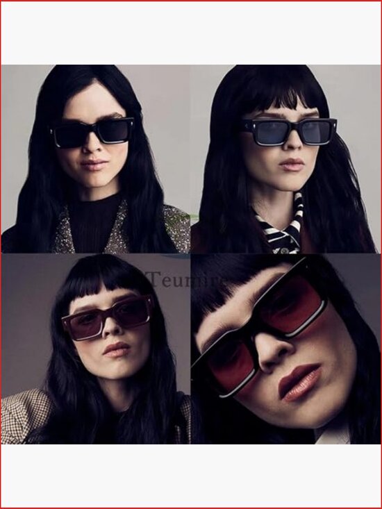 Thick Square Frame Chunky Rectangle Sunglasses UV400 Protection